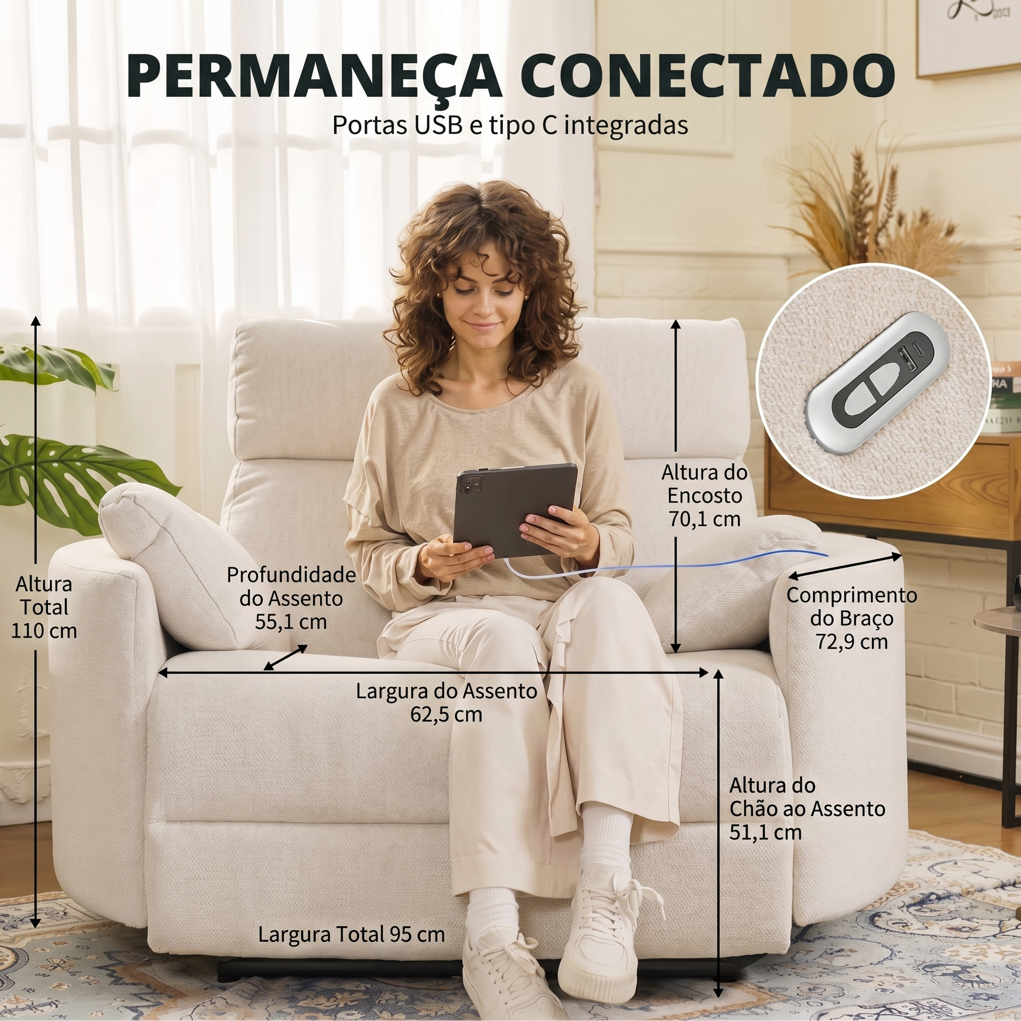Poltrona Elétrica Reclinável Grand Mochi