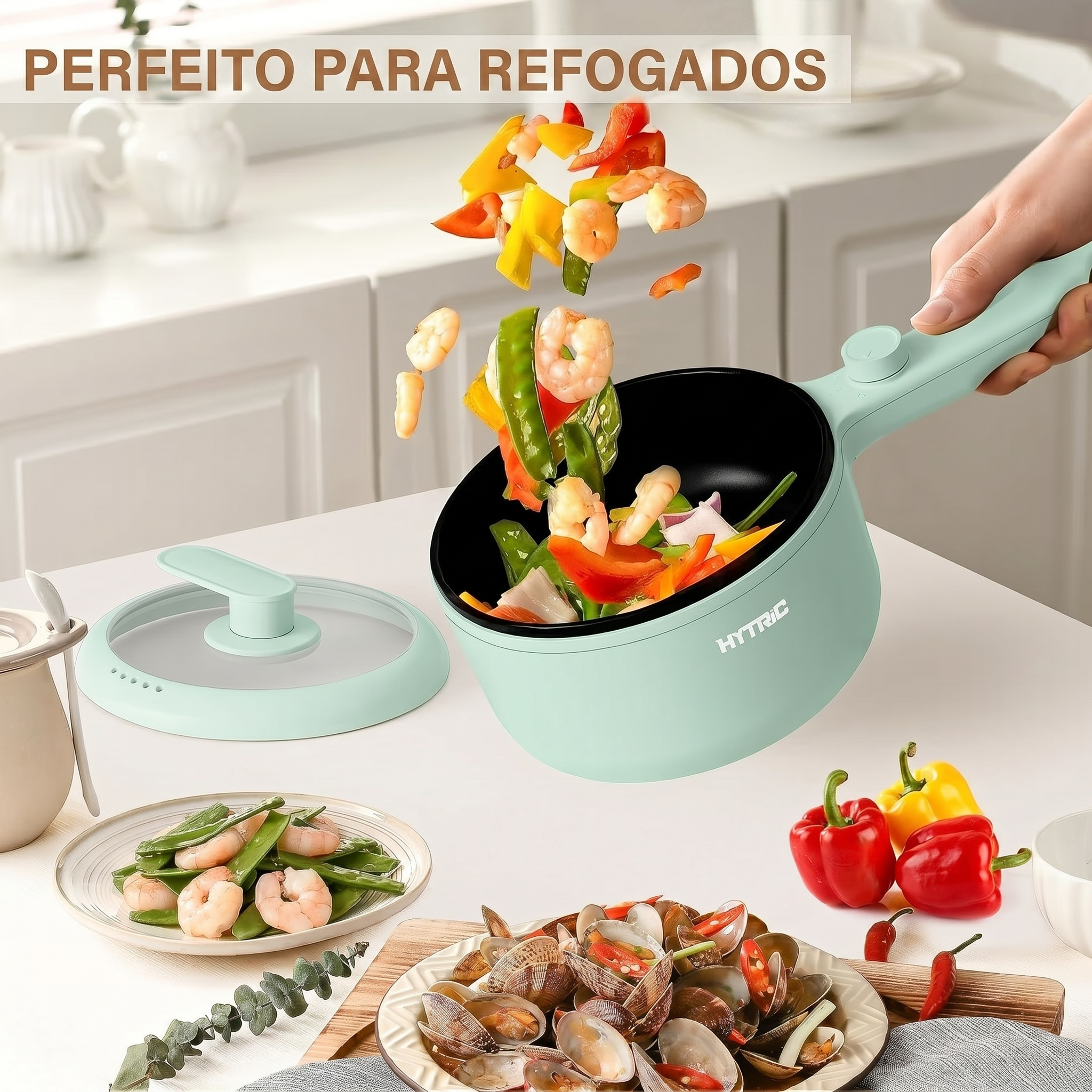Eletrochef - Panela Elétrica Portátil com Cesto a Vapor