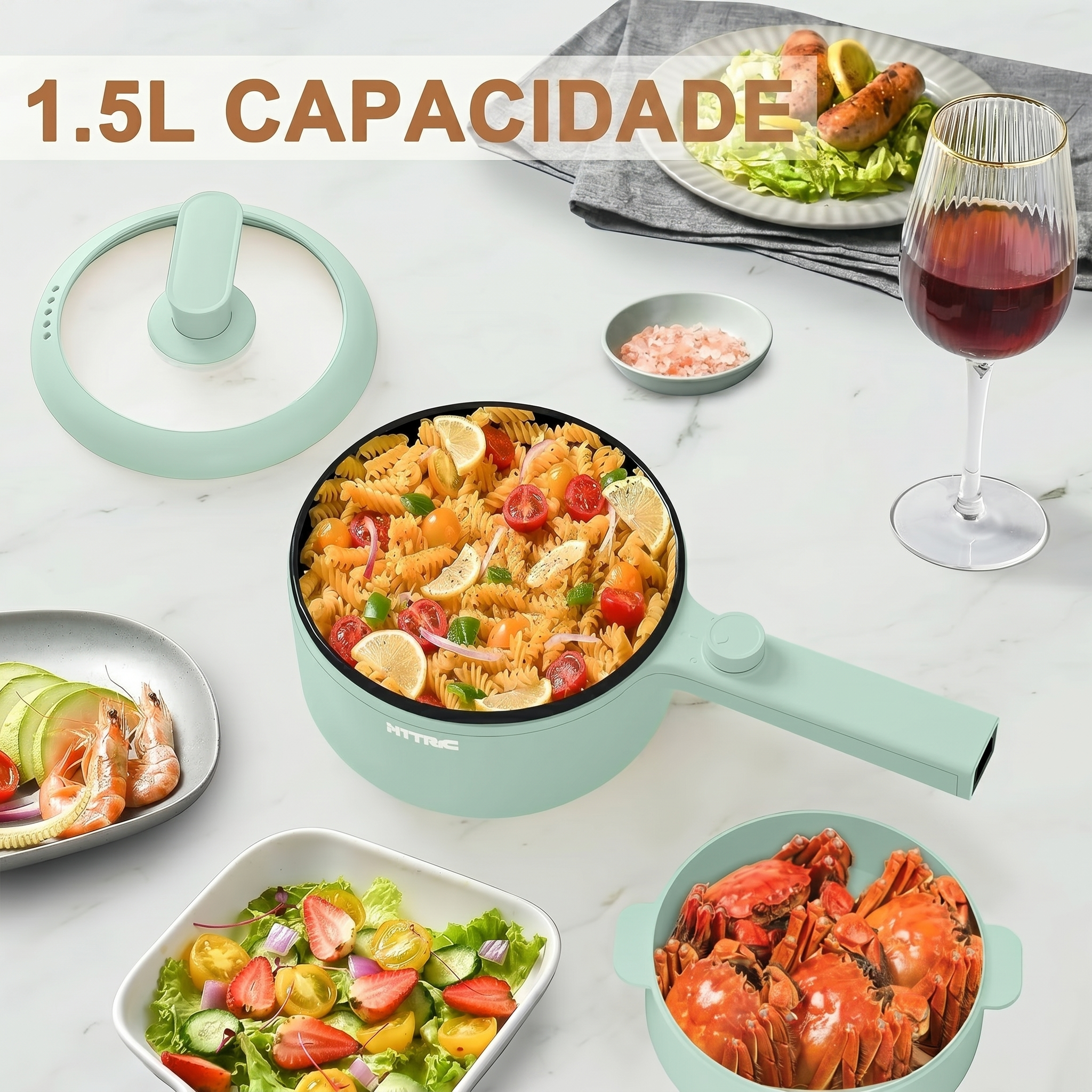Eletrochef - Panela Elétrica Portátil com Cesto a Vapor