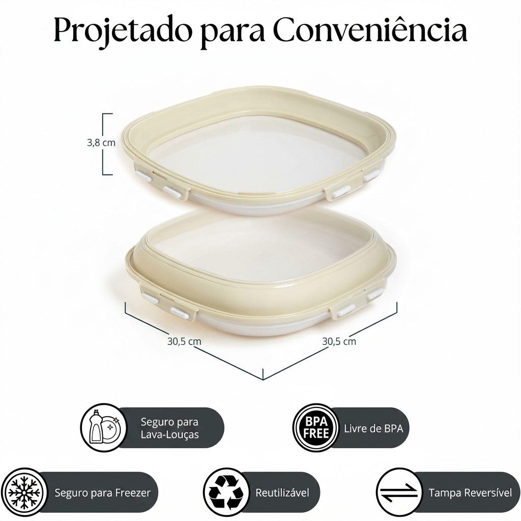 Bandeja Portátil Com Tampa de Pelicula Elástica