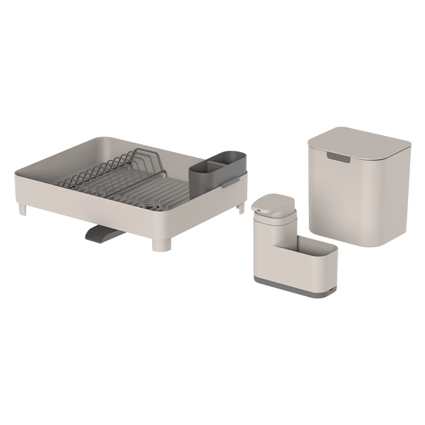 Kit Lavare Pro 3 em 1  - Escorredor, Dispenser e Lixeira