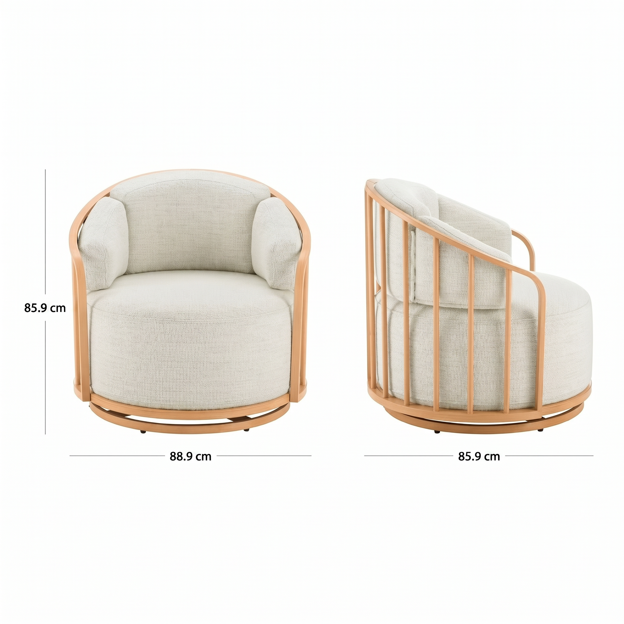 Poltrona Giratória Bouclé Aura